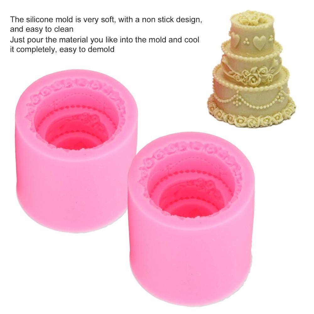 2pcs Pink Fondant Mould Durable Fondant Silicone Silicone Fondant Mould  Wedding Cake
