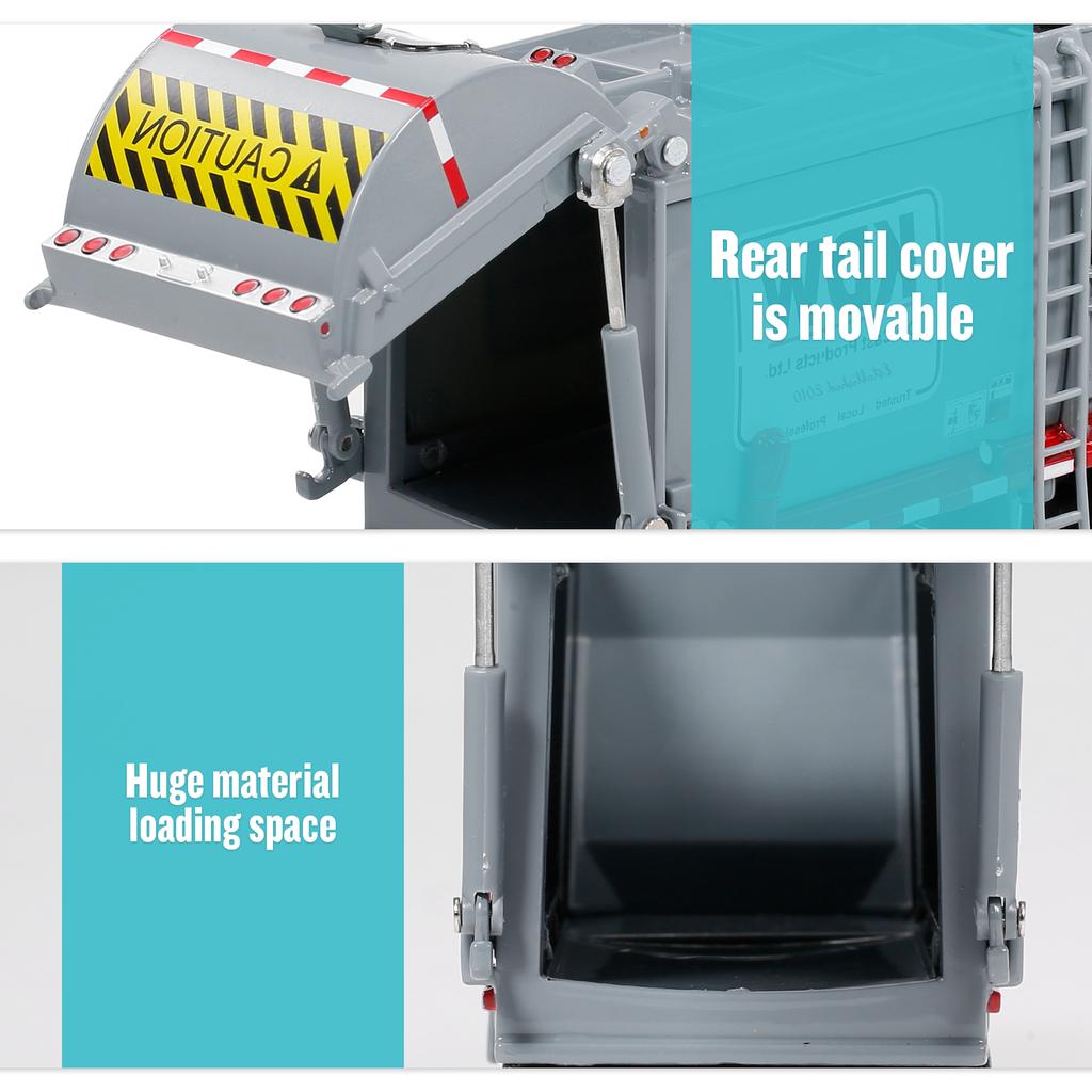 Vůz na přepravu odpadků se sudovým litým litím 1:24 Transportér odpadního materiálu Sběratel modů vozidel
