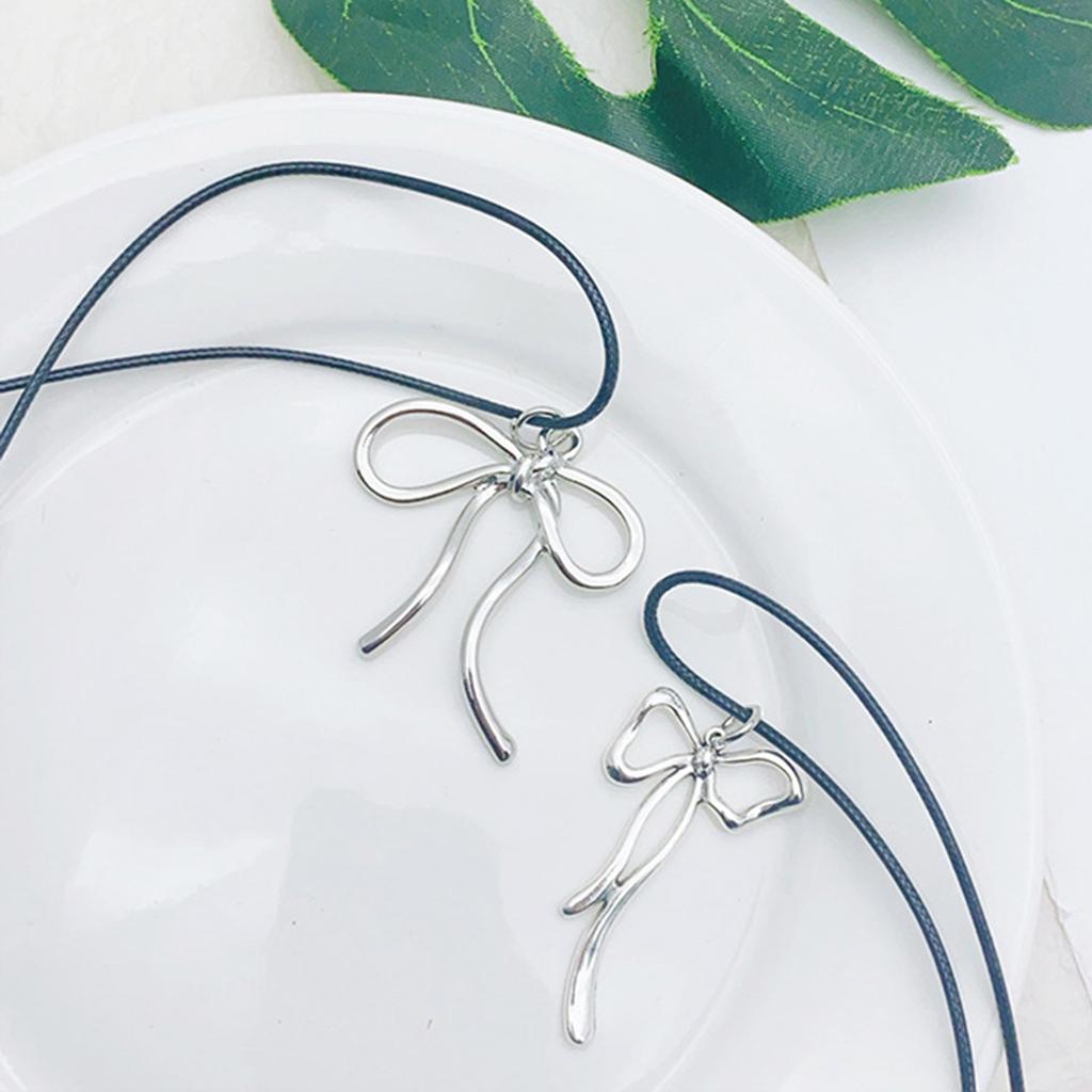 Elegant Butterfly Necklace Bowknot Pendant Neckchain Adjustable Chain Choker Handmade Collarbone Chain Gifts for Women
