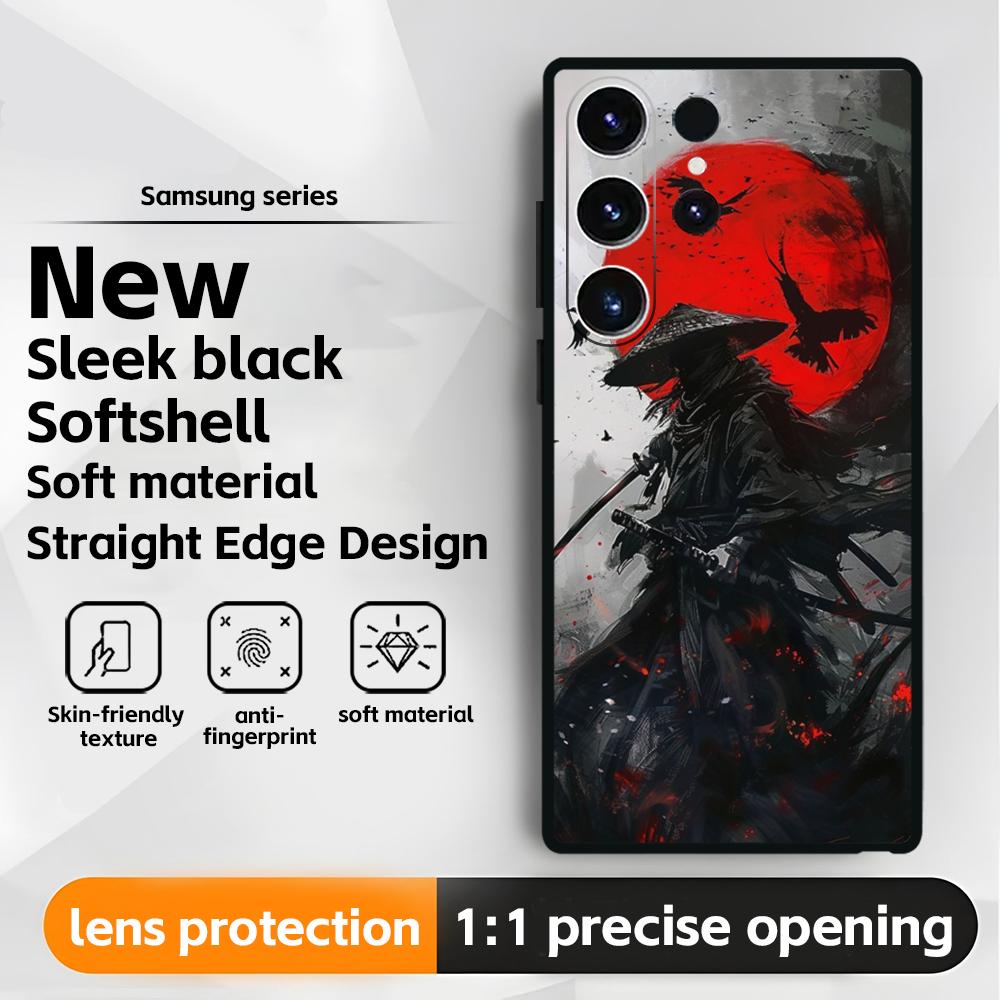 Japanese Bushido Samurai ghost  Phone Case For Samsung Galaxy S25 S24 S23 S22 S21 S20 Plus Ultra Note20 Soft Black