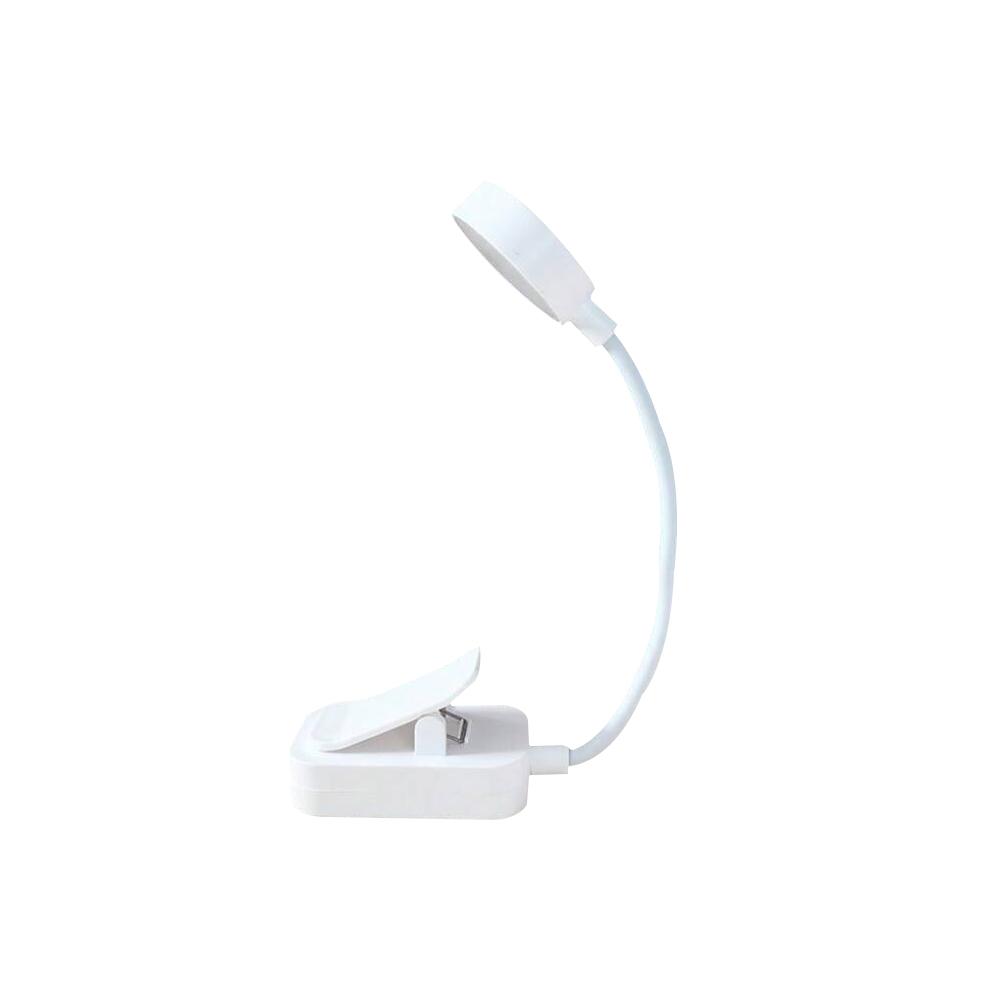 

LED Clip on Book Light Portable Rechargeable Reading Lamp 3 Color Stepless Dimmable Eye Protection Mini Desk Lamp for Study WHITE