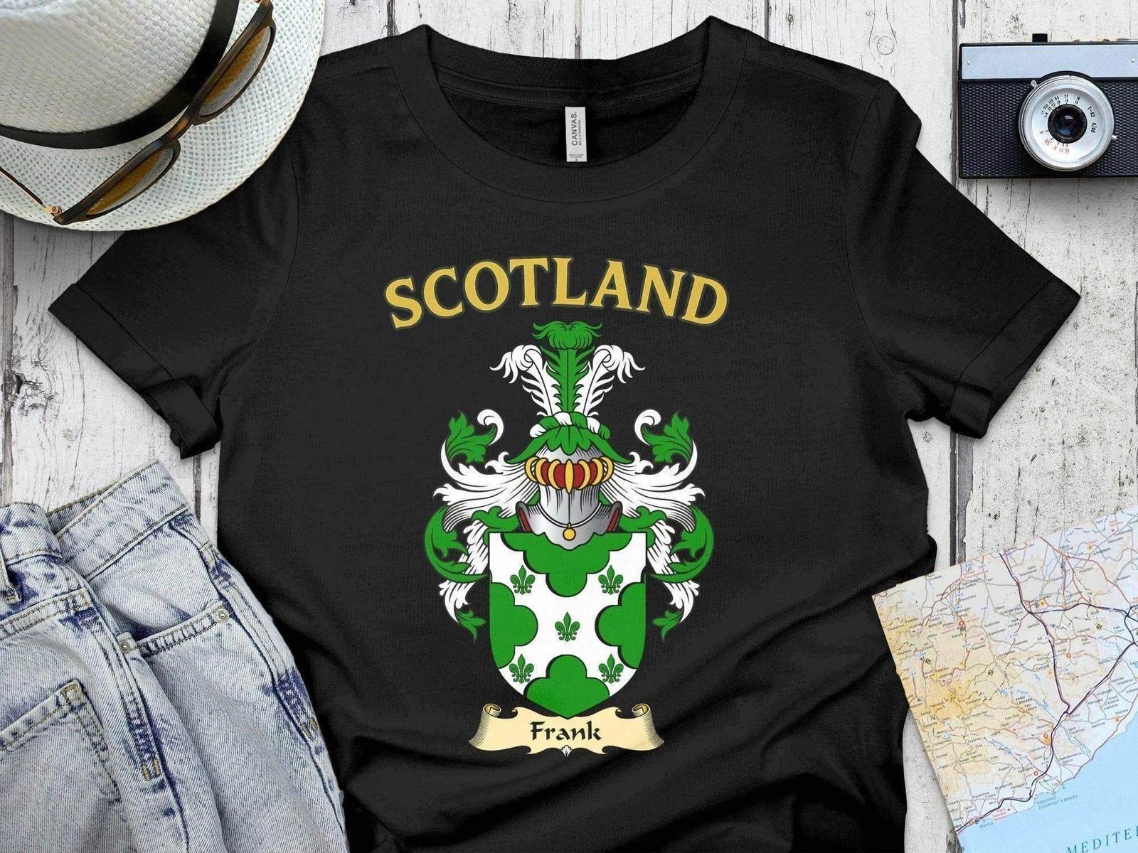 Frank Family Name Heraldic Crest Emblem T-Shirt S