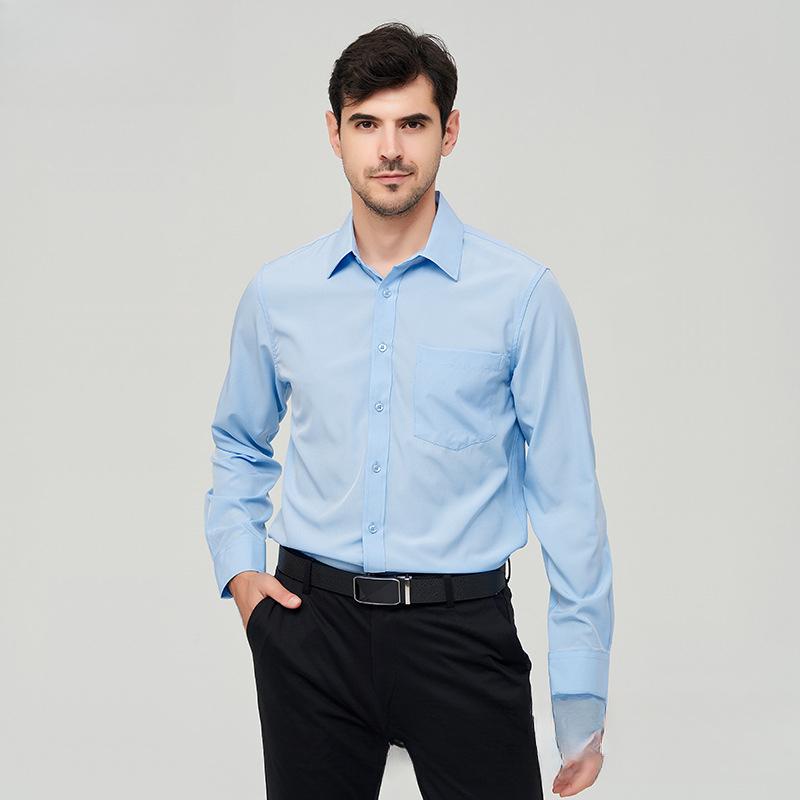 Men’s Wrinkle-Resistant Long Sleeve Solid Dress Shirt