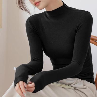 Women's Turtleneck Long Sleeve Shirts Basic Underwear Tops Outfits