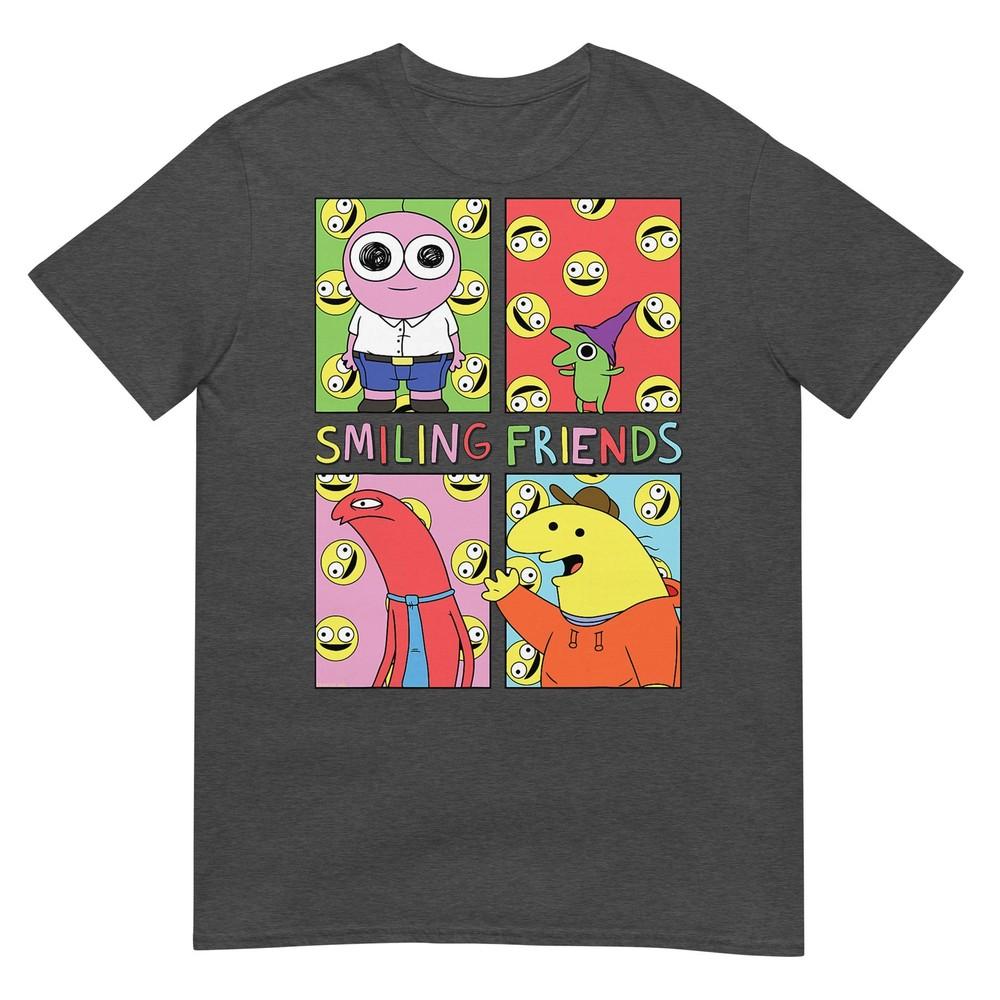 Smiling Friends Pop Art Character Grid Funny Cartoon Tshirt