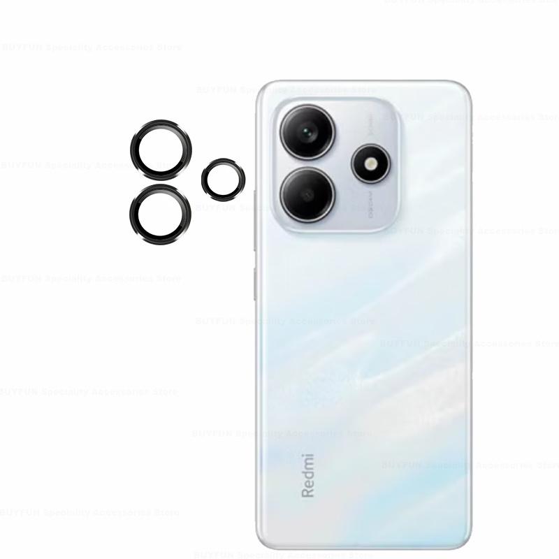 

Кольцо Matel + закаленное стекло для объектива камеры телефона, пленка для Xiaomi Redmi Note 13 14 Pro note13 14Pro Redmy Note13Pro Note14 4G 5G Note 14 4G-3PCS чёрный