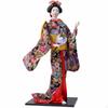 Figurina Geisha Giapponese Base in Legno Bambola Abiti in Tessuto Statua Tradizionale