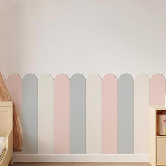Anti Collision Wall Padding for Kids Peel And Stick Self-Adhesive Protective Wall Panel Headboard for Playroom Nursery