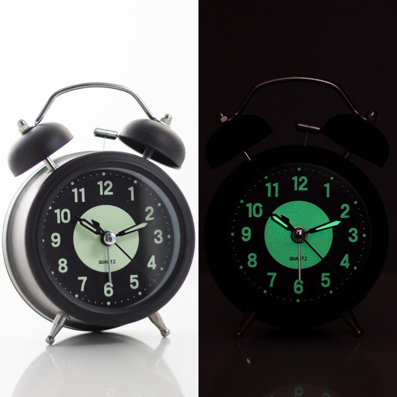 

Luminous Metal Ringing Alarm Clock Student and Children Wake Up Artifact Bedroom Bedside Table Top Mechanical Alarm Clock Loud