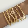 Simple Knot Heart 6pcs/set For Holidays Stackable A Gift Suitable For Daily Wear Classic Chain Design Bracelet Women's  Accessories
