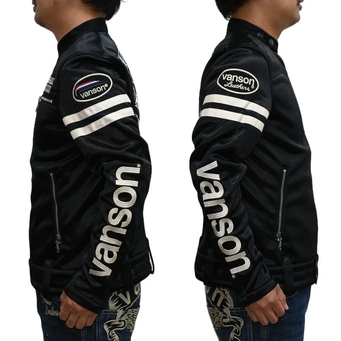 50th Anniversary Bonded Single Rider Jacket Outerwear [Banson] NVSZ-2415 Men's (L, Black)