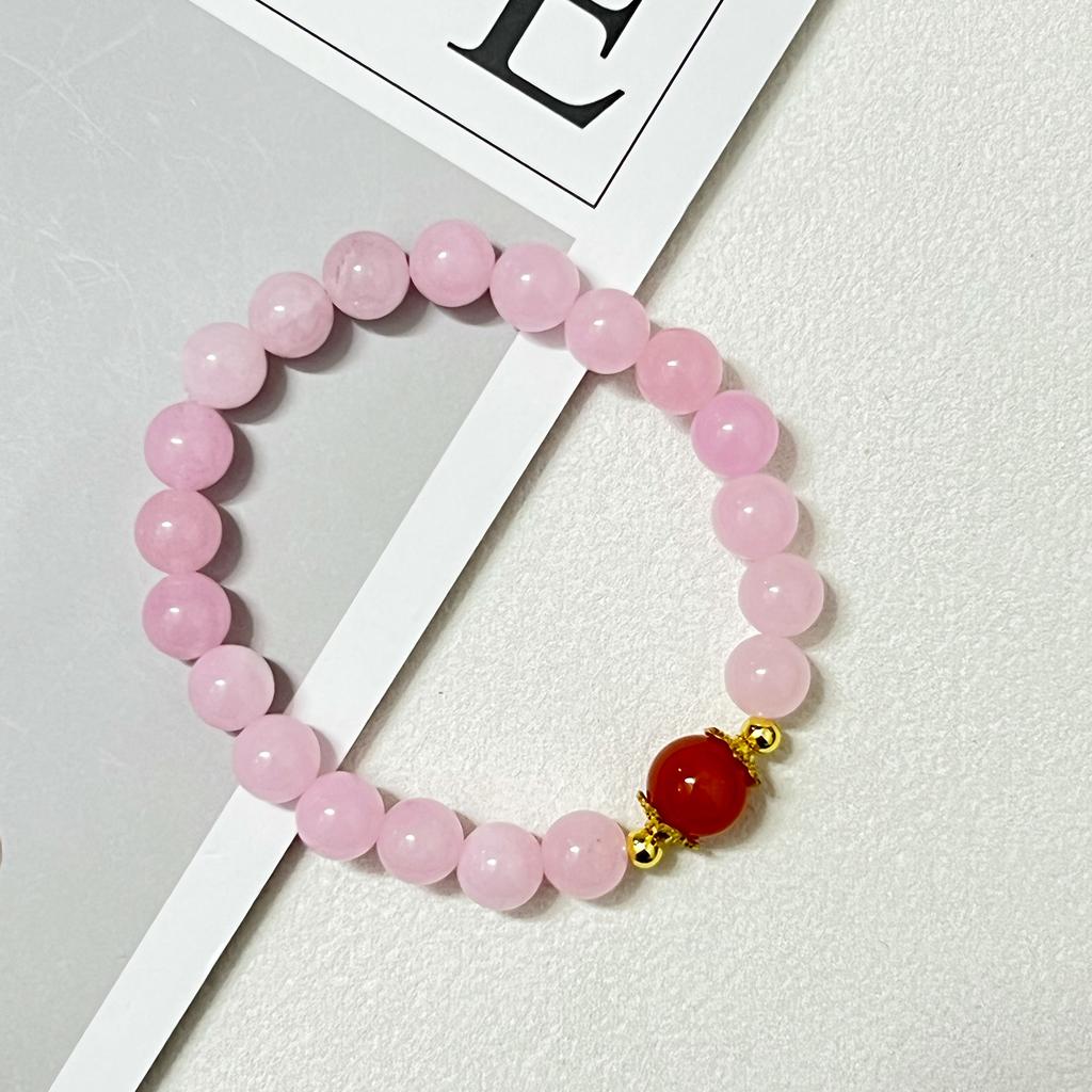 Beaded Bracelet for Women Handmade 8mm Round Beads Elastic Bangle Natural Stone Stretch Bracelets DIY Jewelry Gifts