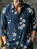 Bohemian Floral Embroidered Long-Sleeve Shirt, Stylish Casual Men's Top