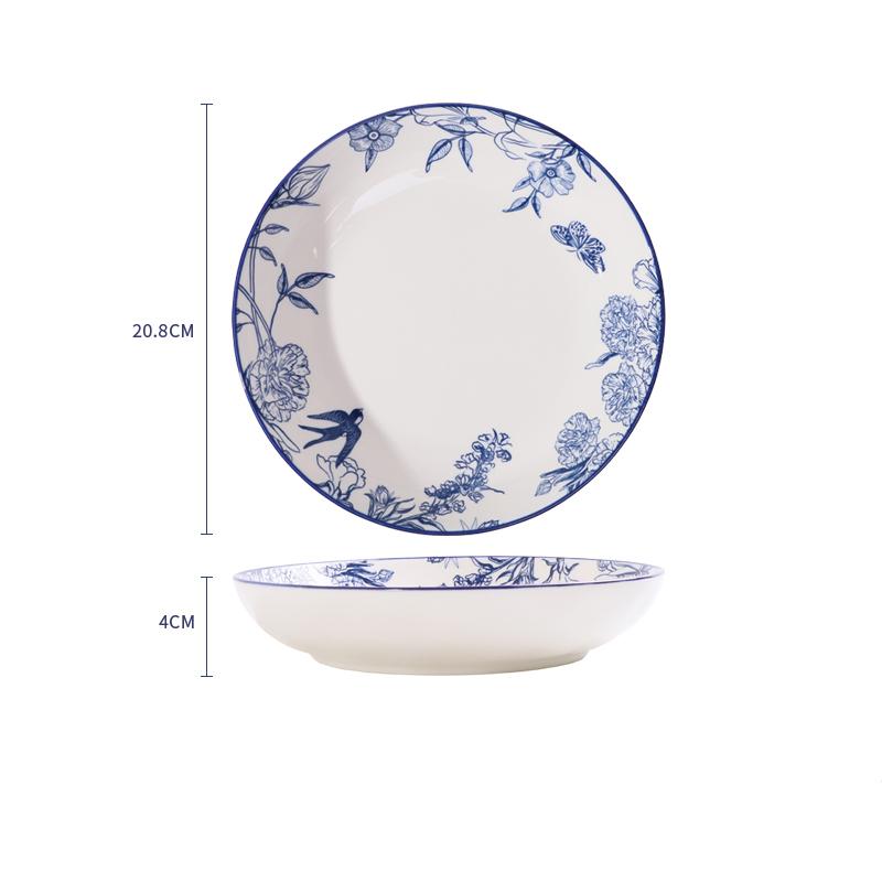 Trendiger chinesischer Stil Keramikteller Exquisite Schmetterling Große Fisch Teller Haushaltsgeschirr Exquisiter Nachmittagstee Dessertteller