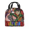 Teens Titans Go Beast Boy Sacs à déjeuner isothermes Boîte de rangement pour aliments Glacière portable Boîtes à lunch thermiques pour le voyage