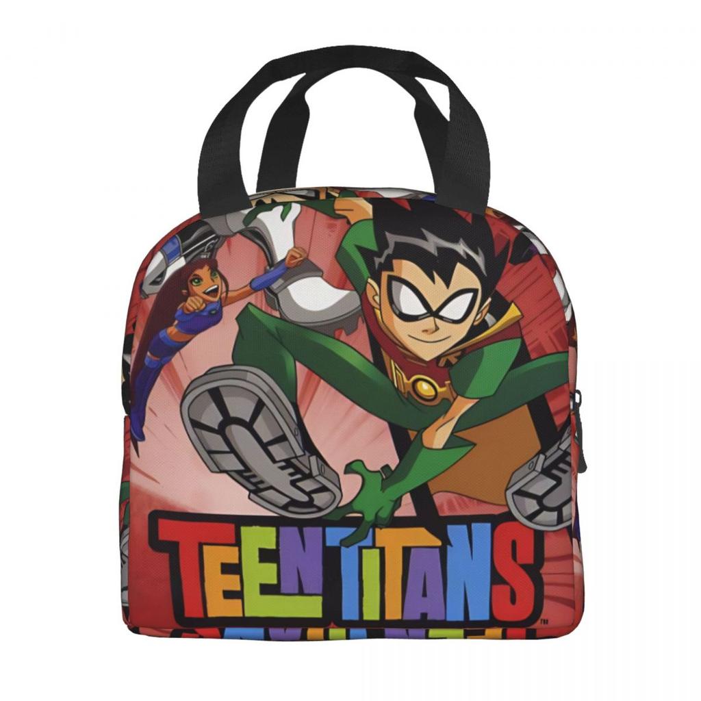 Teens Titans Go Beast Boy Sacs à déjeuner isothermes Boîte de rangement pour aliments Glacière portable Boîtes à lunch thermiques pour le voyage