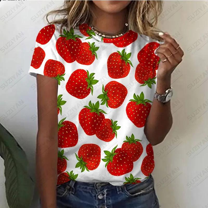 Women's T-shirt Summer New Fruit Orange 3D Printed Short Sleeve T Shirt Women Round Neck Pullovers Casual Men Clothing Tops Tees