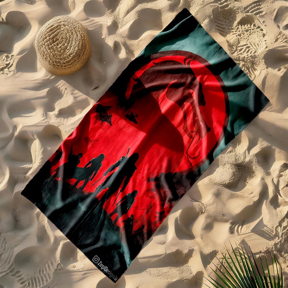 Mortal Kombat Scorpion vs Sub?Zero beach towel Foldable changing privacy cover Vibrant Pattern Best for Christmas