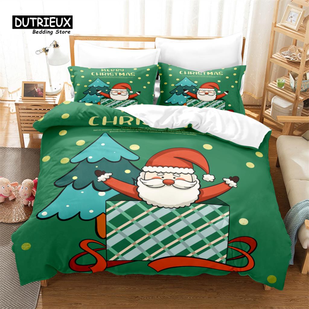 Christmas Snowman Duvet Cover Set, Fashion Bedding Set, Soft Comfortable Breathable Duvet Cover, For Bedroom Guest Room Decor