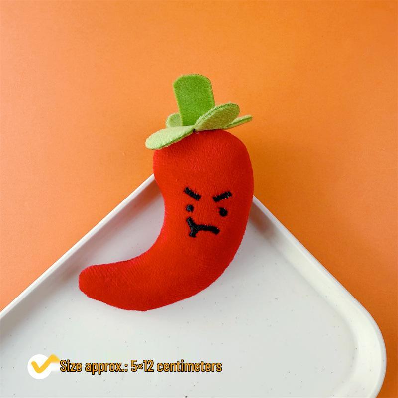 

Забавный брелок для ключей с растением: Перец чили, зеленый лук и имбирь мультяшный плюшевый кулон для рюкзака Door Buckle