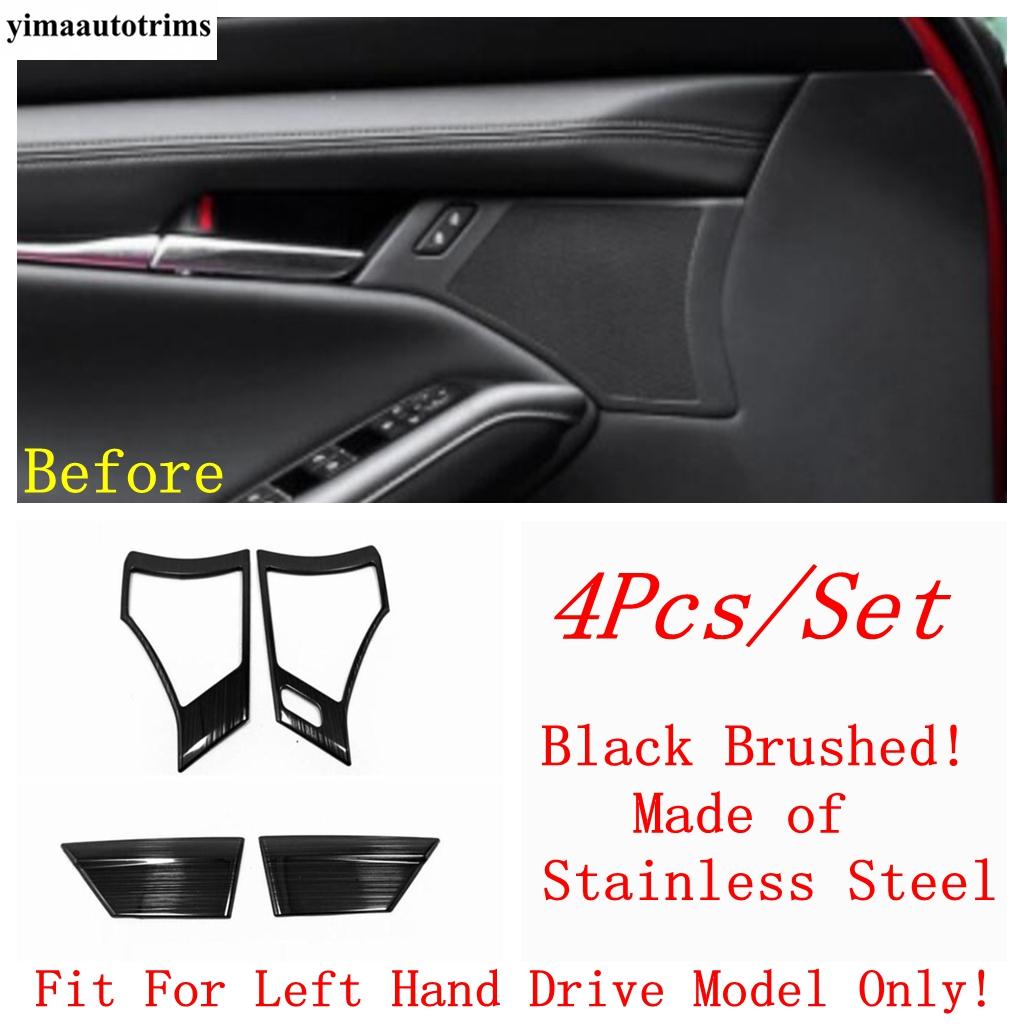 

Car Inner Door Pull Doorknob Handle Bowl Decor Panel Cover Trim For Mazda 3 - 2025 ABS Stainless Steel Accessories Interior Black Brushed