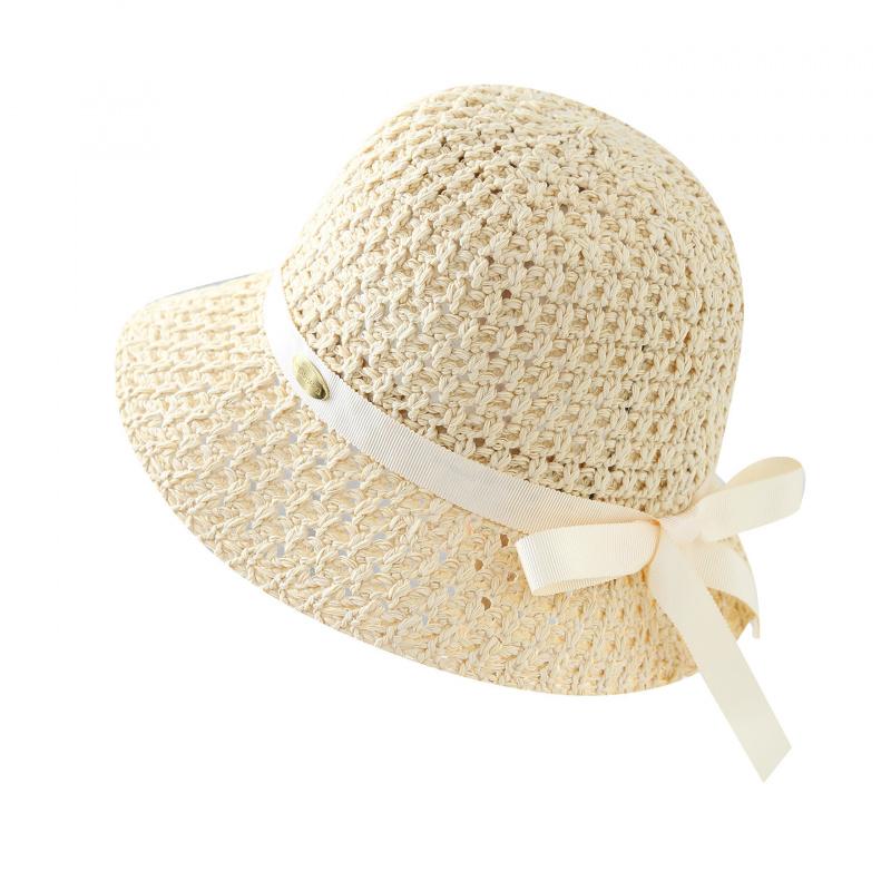Knitted Fisherman Hat With Ribbon, Bucket Hat Spring, Summer, And Autumn, Windproof, Adult Women