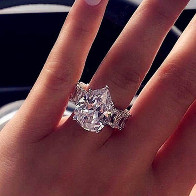 Crystal Stone Water Drop Cubic Zirconia Rings Stylish Stylish Luxurious Engagement Women Bridal Gathering Bridal Accessories RingsFashion