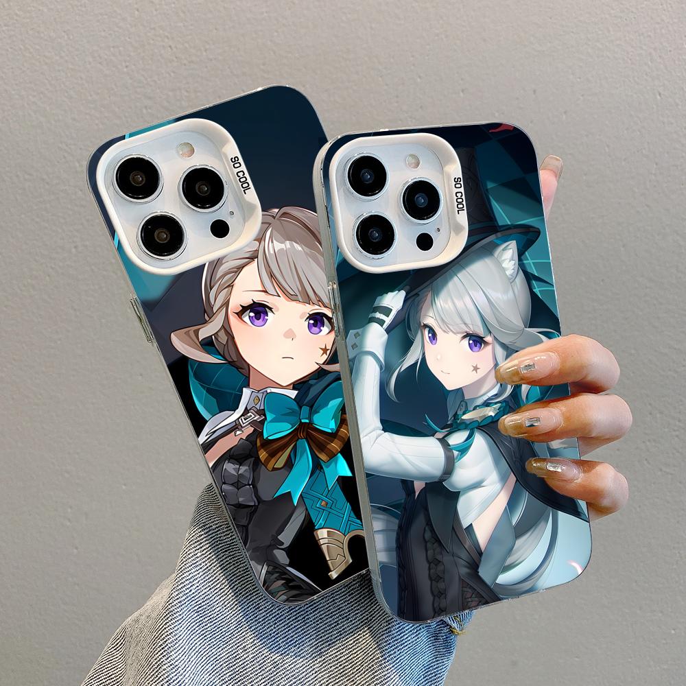 Game GI Lynette White Translucent Mobile Phone Case for iPhone 17 16 15 14 13 12 11 X XR XS 8 7 Air Pro Max Plus Colorful Cover