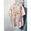 Summer Graffiti Women's Short Sleeved Shirt Fashion Versatile Pocket Blouse Loose Casual Comfortable Lady Clothing