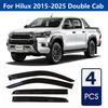 AIBAP 4pcs 1.8mmCar Windows Visor For Hilux 2015-2025 Revo Double Cab  Window Visors Rain Guards Rain Guard Sun Rain Visors