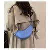 Women Solid Color Zipper Dumpling Bun Crossbody Bag Leisure Inclined Shoulder Bags Adjustable Band Strap Armpit Handbag