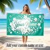 Floral Garden Theme Soft Beach Towel Personalized Custom Name Text Towel Portable for Beach Pool Travel