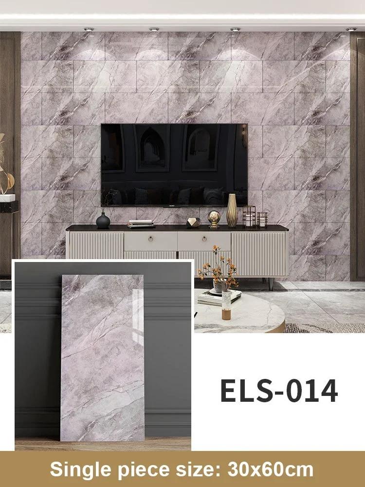 

30x60cm Self Adhesive Marble Wallpaper Waterproof Floor Sticker Bathroom Living Room TV Background Renovation Wall Ground Decor 30cm X60cm 10PC