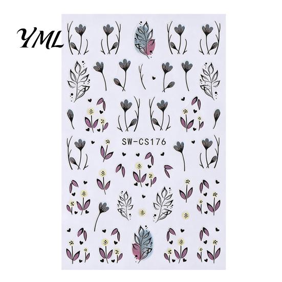 Leaf Pattern Nail Art Autumn Stickers, Waterproof Fall Maple Leaves Manicure Decorations Decals, Self-Adhesive Stickers for Women and Girls Decals