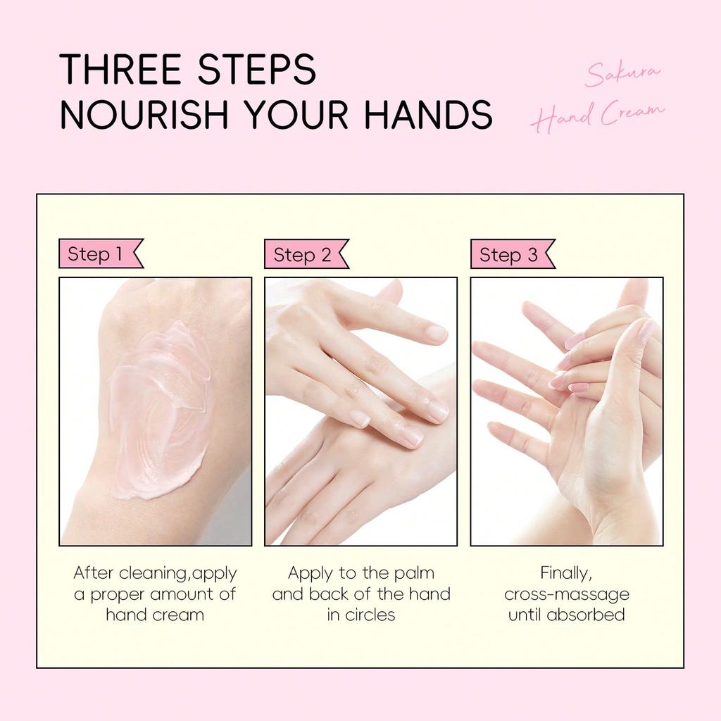 1pc Sakura Hand Cream, Moisturizing And Nourishing, Caring For Hands, Smooth And Non-Sticky Texture