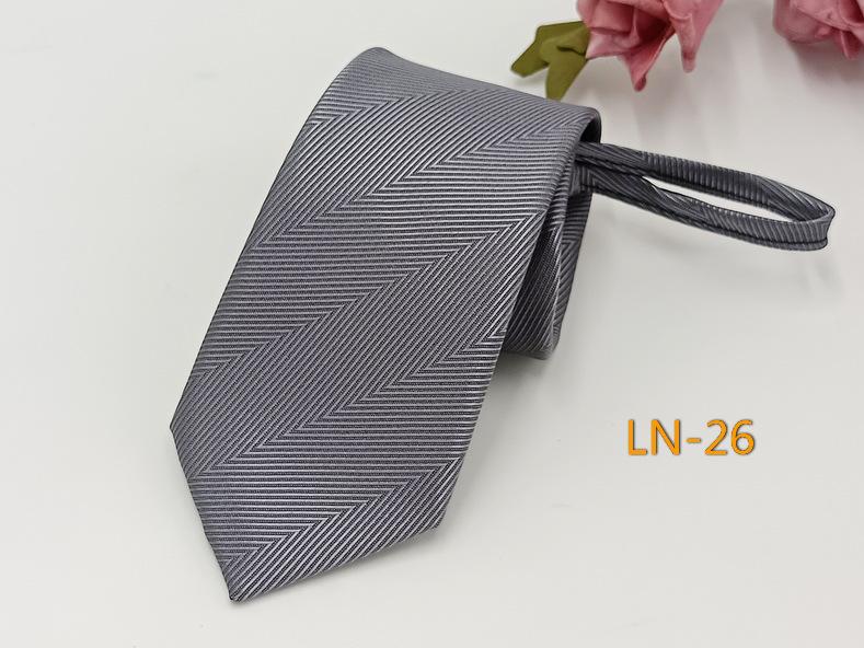 Men's Professional Striped Jacquard Zipper Tie, 7cm