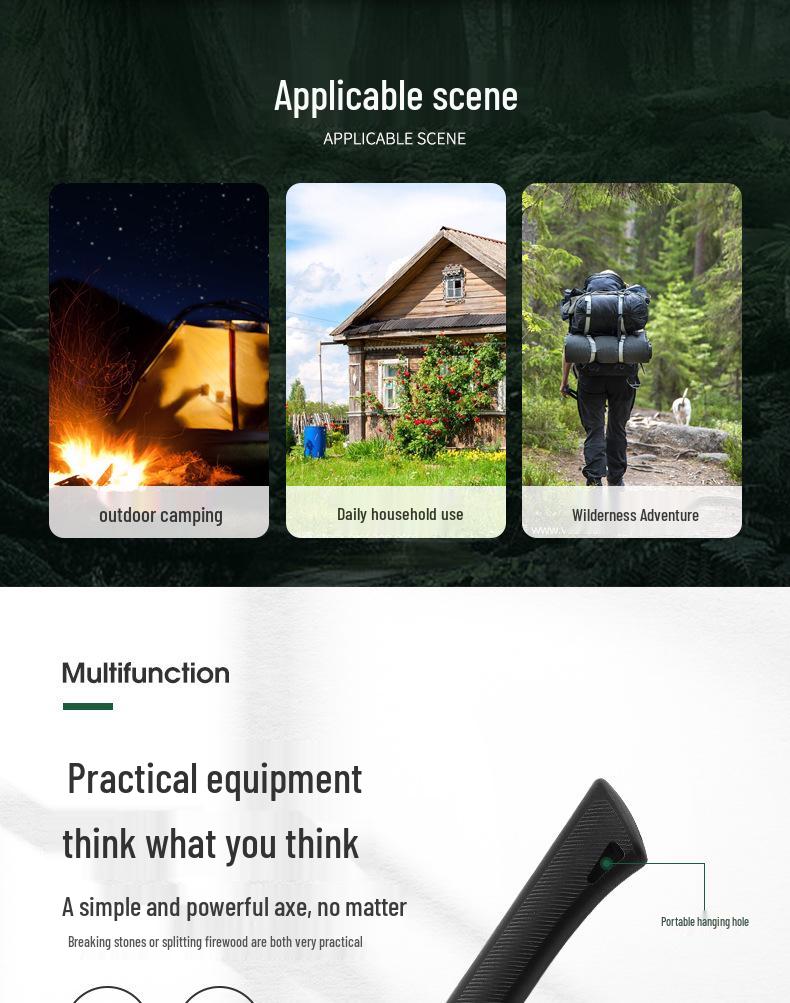 Axe Outdoors Camping & Tactical Multifunctional Axe for Woodworking, Chopping, and Firefighting