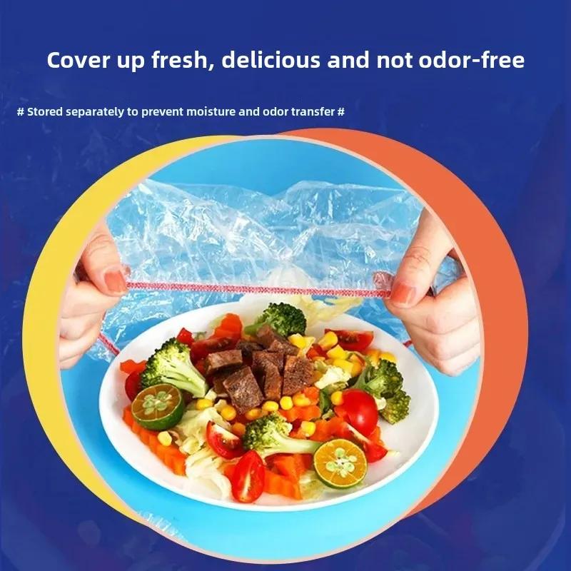 Elastic Disposable Food Bowl Covers - Odor-Proof and Sealed Plastic Wrap