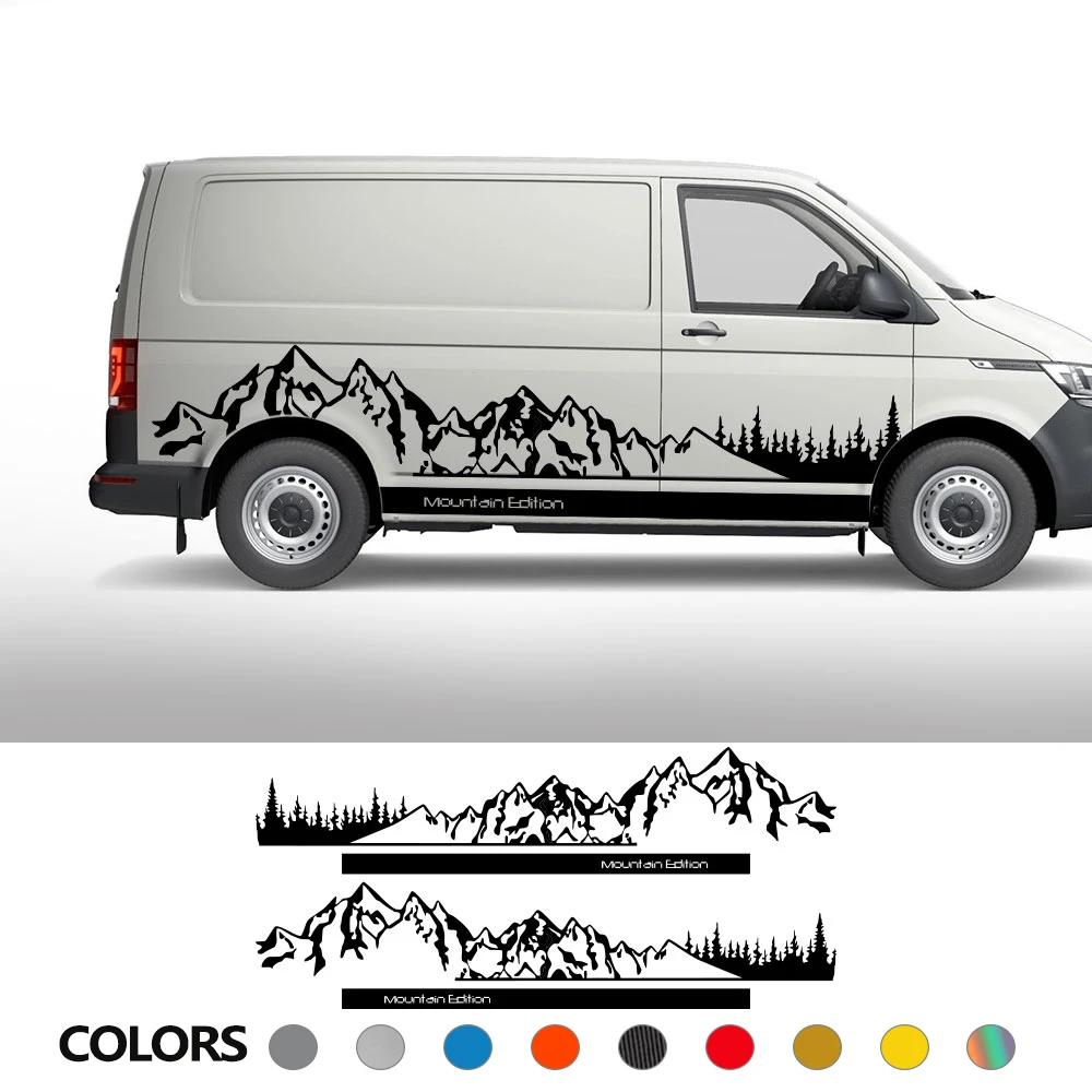 Car Mountain Style Stickers For Volkswagen VW Transporter T4 T5 T6 Multivan Caravelle Camper Van Motorhome Decals Accessories