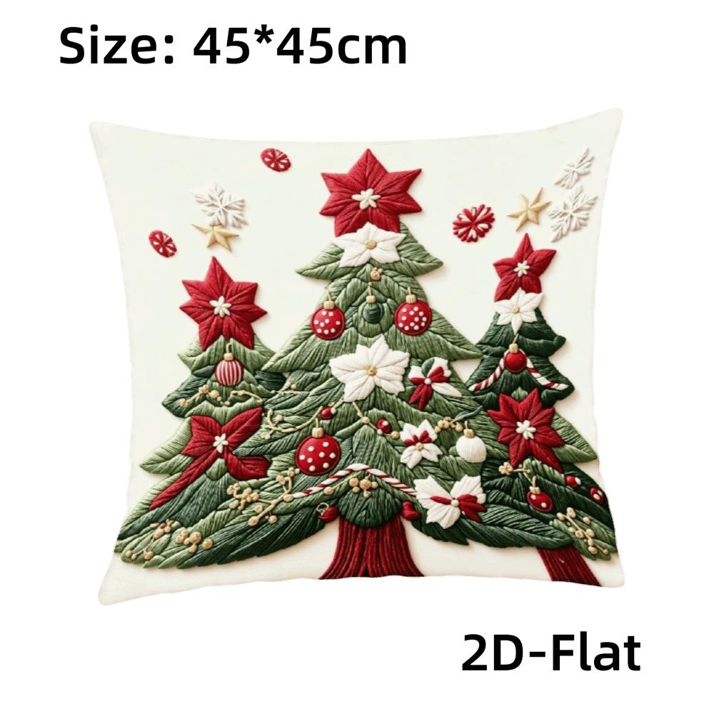 45x45cm Christmas Pillowcase Cartoon Santa Snowman Elk Pillow Case  Christmas Decoration