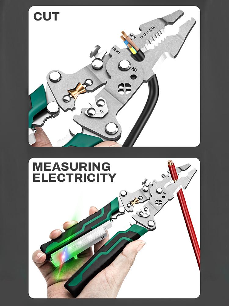Wire Strippers Foldable Cable Cutters Multi-Function Electrician Wire Splitter Wire Winding Pliers Crimping Pliers Hand Tool