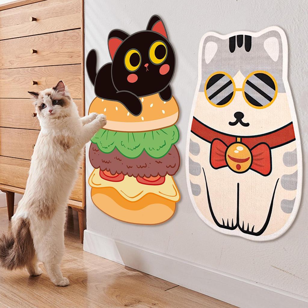 Cat Scratcher Self-Adhesive Flexible Funny Cat Scratch Pad Cute Wall Decor For Climbing Indoor Pet Couch Bed Carpet Door Floor