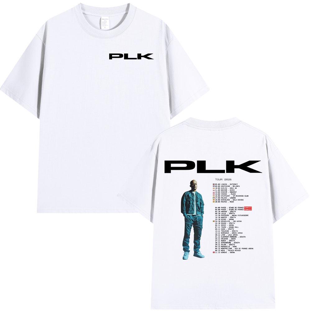 Raper PLK Tour 2026 Koszulka Unisex Odzież Damska Moda Hip Hop Vintage Koszulki Codzienne Bawełniane Krótkie Rękawy Koszulki Streetwear