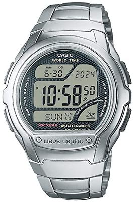 Casio Wave Ceptor WV-58RD-1AJF Herren Silber Funkgesteuertes Uhrwerk (Offizielles japanisches Produkt)