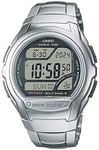 

Casio Wave Ceptor WV-58RD-1AJF Men s Silver Radio-Controlled Watch (Official Japanese Product)