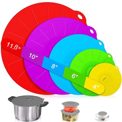 5 Packs Silicone Lids Heat Resistant Microwave Cover for Food Silicone Stretch Lids and Food Covers 5 Sizes Reusable Food Lids