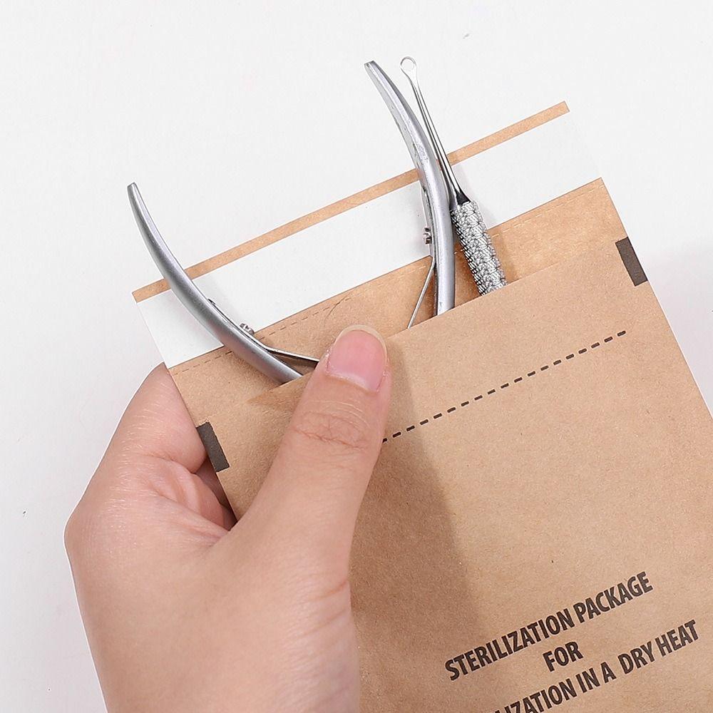 100Pcs Safety Sterilization Nail Bag Healthy Manicure Sterilizer Pouch  Nail Salon