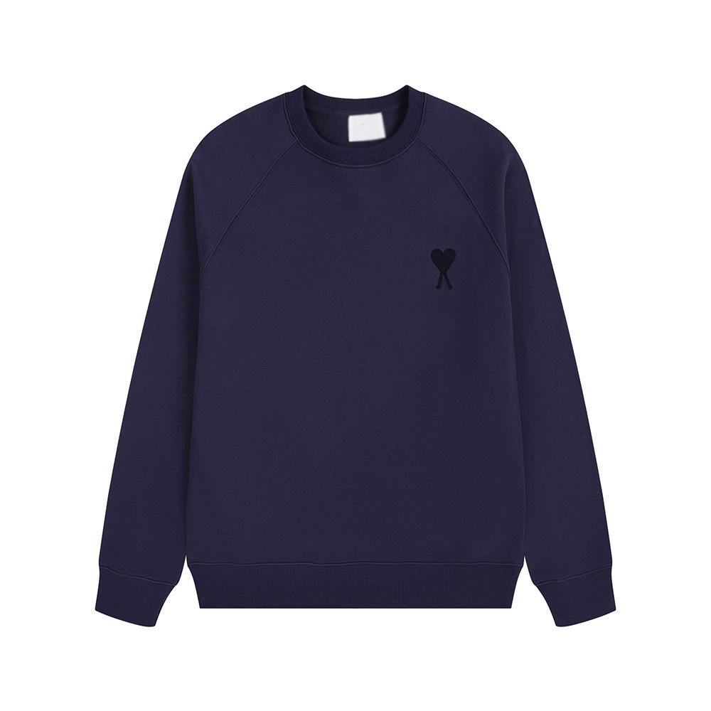 Sweatshirt Unisexe AMI ANCIENT en Coton avec Petite Broderie Cœur - Style Automne/Hiver, Col Rond, Coupe Ample, Décontracté.