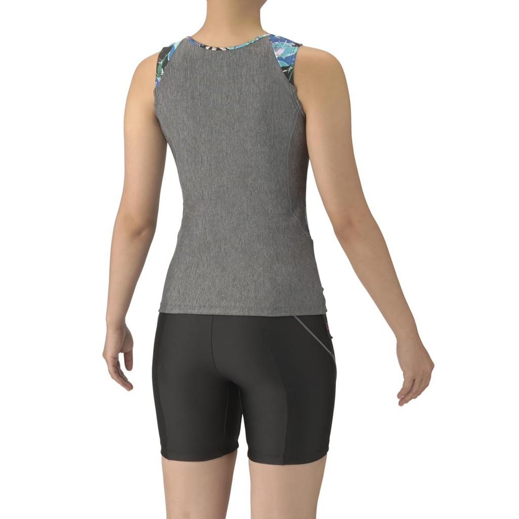 Swimsuit Fitness Separates Mid Insert Gray x Black L [Arena] (Cover Back, Leg, Pad) Women's (GYBK)