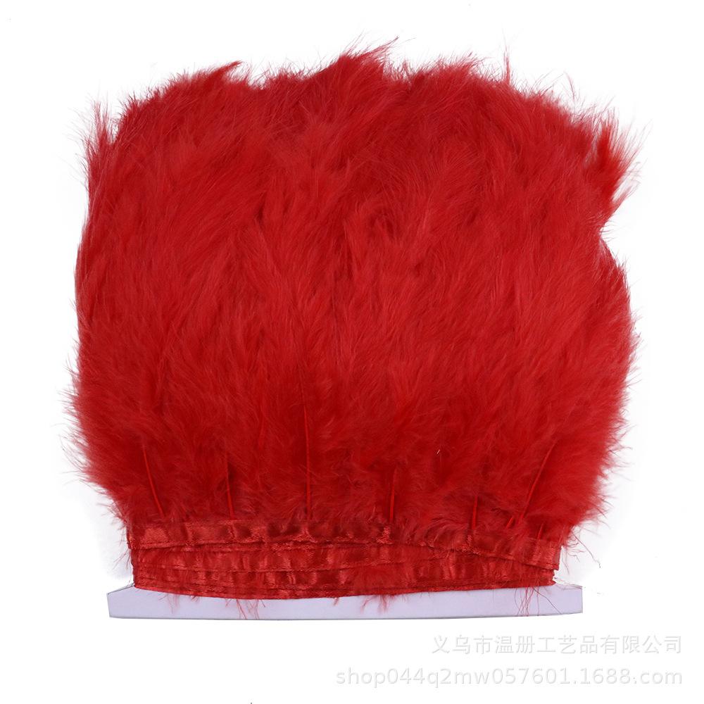 10-15Cm Pointed Tail Flannel Edge Wedding Home Arrangement Turkey Feather Cloth Belt Diy Dress Skirt Accessories